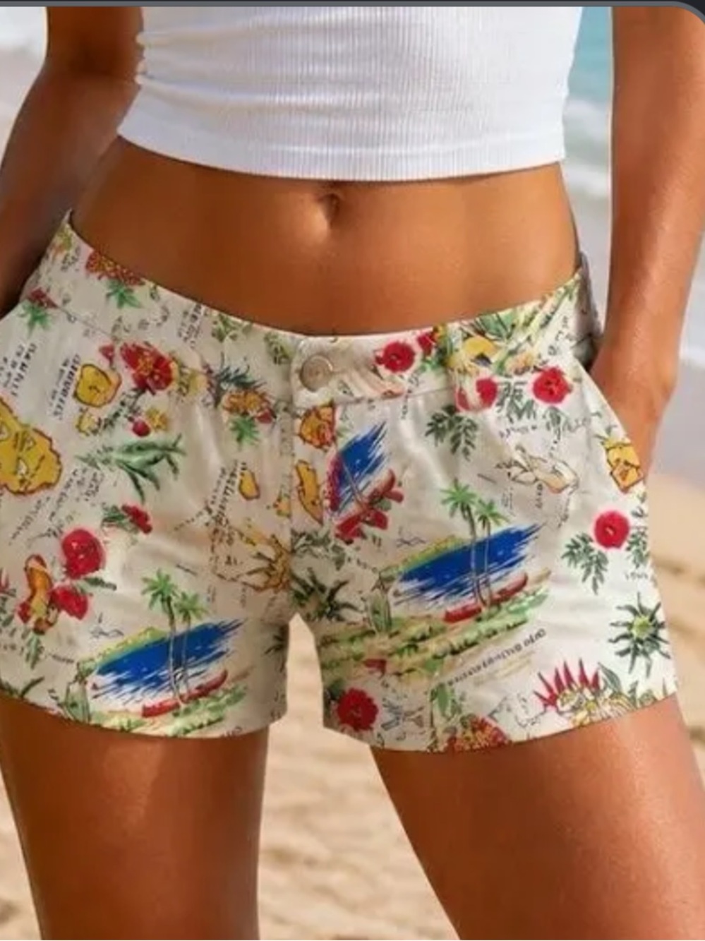 J.Crew women’s Hawaiian map print Chino shorts size 2